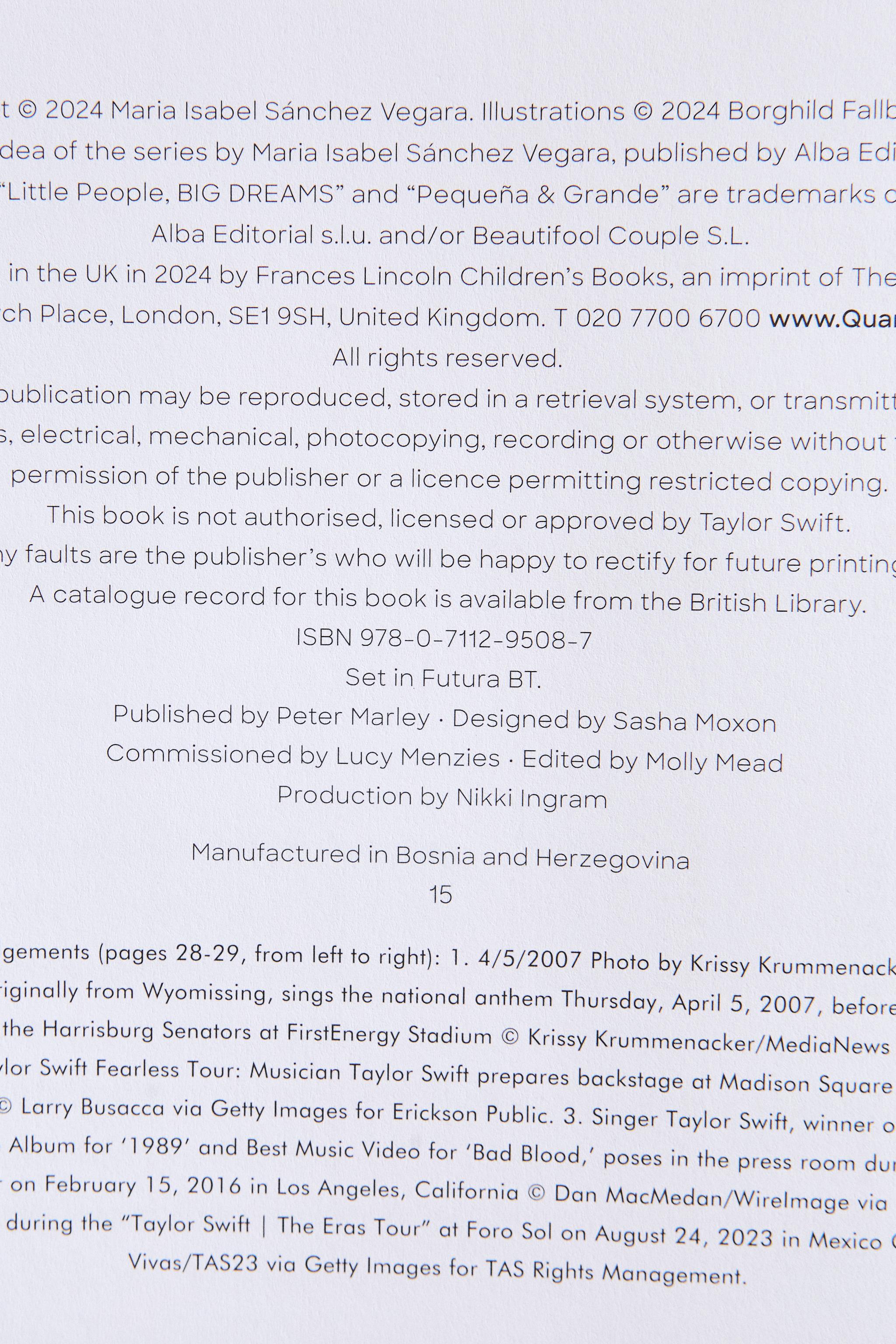 LIVRE POUR ENFANT TAYLOR SWIFT (ANGLAIS)